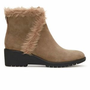 Adam Tucker Me too tan faux fur accent suede boots